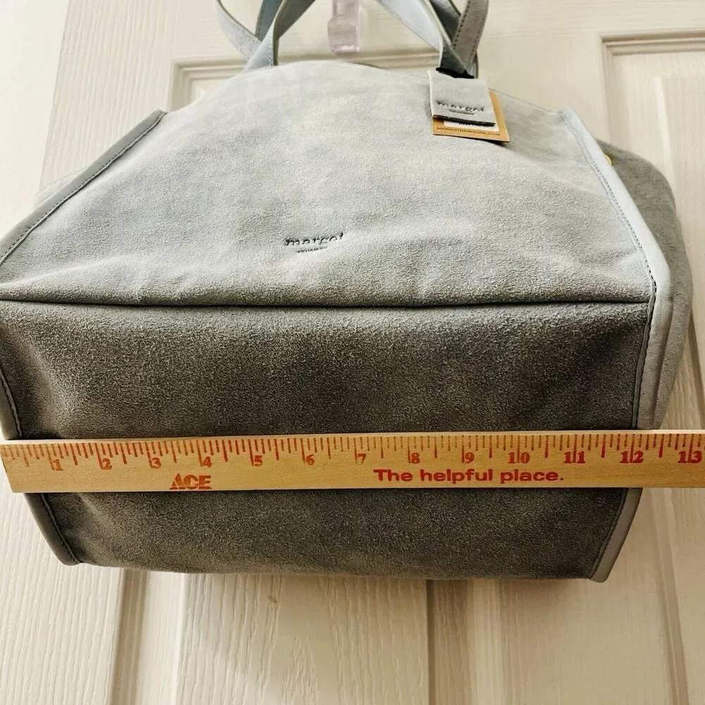 Margot New York‎ Jamee Suede Tote Double Handle Blue TikTok Viral Makeup Pouch
